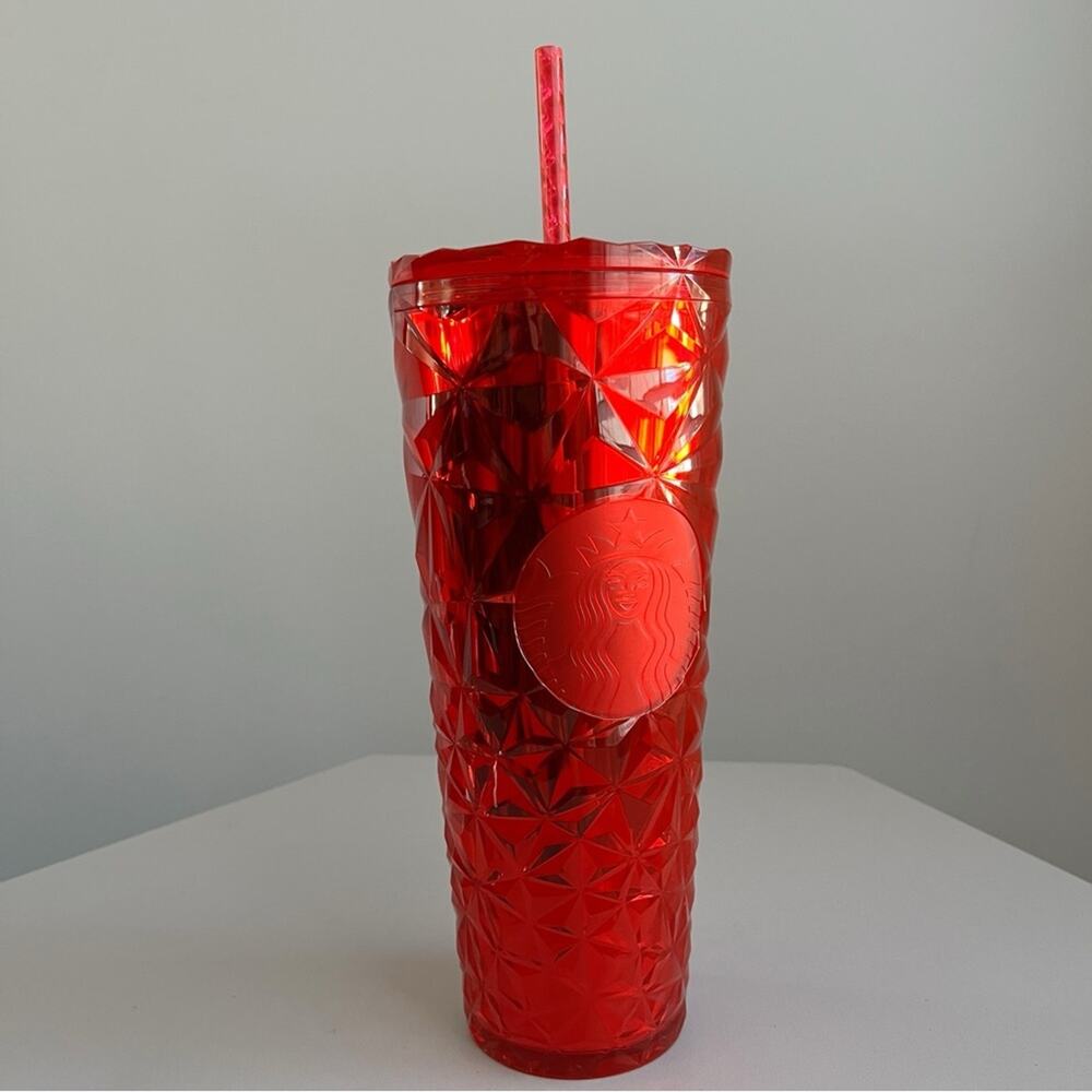 Starbucks Christmas Holidays 2023 Red Diamond Prism Crystal Venti 24oz Tumbler